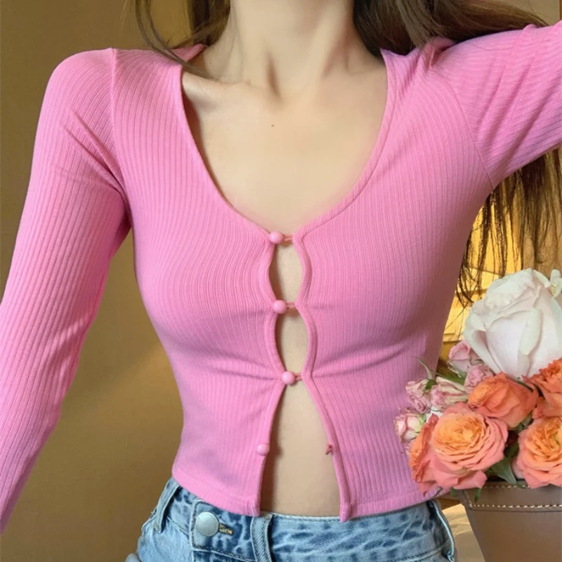 

Pure Desire Style Black V-neck T-shirt Women's Summer Short Long-sleeved Design Sense Is Thin Outer Wear Bottoming Shirt Tops