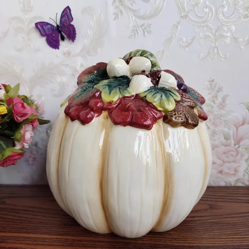 

Halloween Ceramic Pumpkin Statue Home Decor Crafts Room Decoration Objects Living Room Pumpkin Ornament Porcelain Figurines