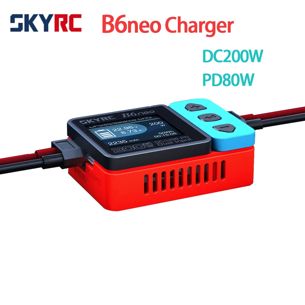 

SKYRC B6neo Charger XT60/PD Dual DC Inputs 200W Charging Power SK-100198 For RC Car Model Aircraft Battery