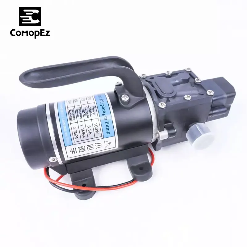 

100W 8L/Min Safety High Pressure Miniature Water Pump Diaphragm Self-priming DC 12V 130PIS Automatic switch