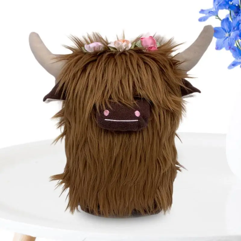 Cow Plushies Toys Highland Cow Plush Pillow Stuffed Animal Doll Toy 3D Trendy Animal Cow Plushies Kawaii Stuffed Animal Toy