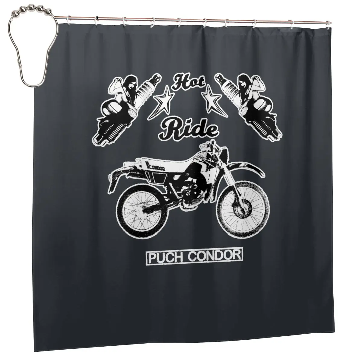 Классическая занавеска для душа Puch Condor Pinup мотоцикла и велосипеда ванной комнаты