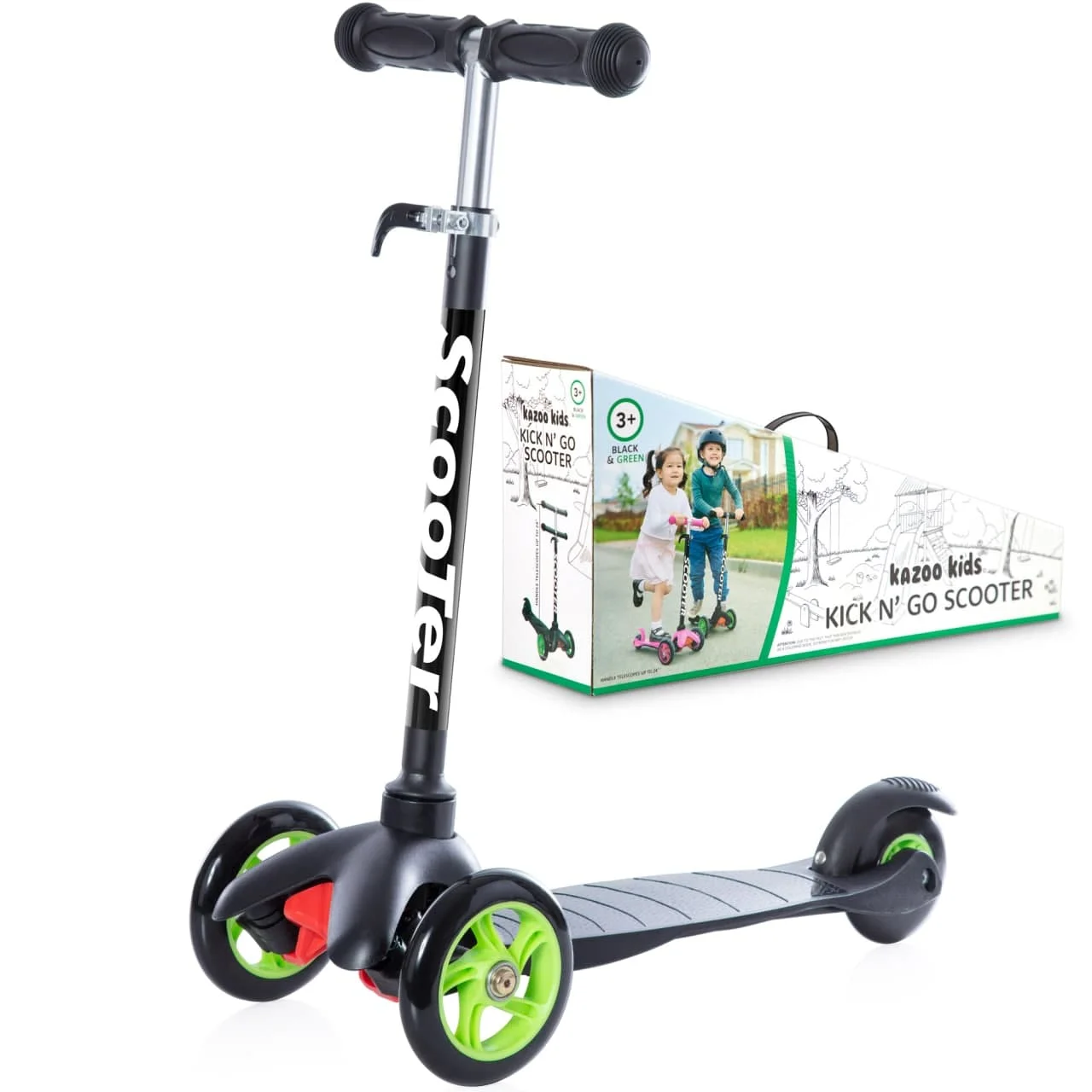 

3-Wheel Kick Scooter Step for Brake Deluxe Aluminum Frame, Black