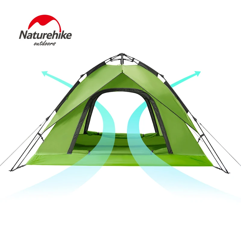 Продажа Naturehike палатка для кемпинга 3-4 человек на открытом воздухе Вентиляционное укрытие портативное туристическое укрытие двойного назначения ав...