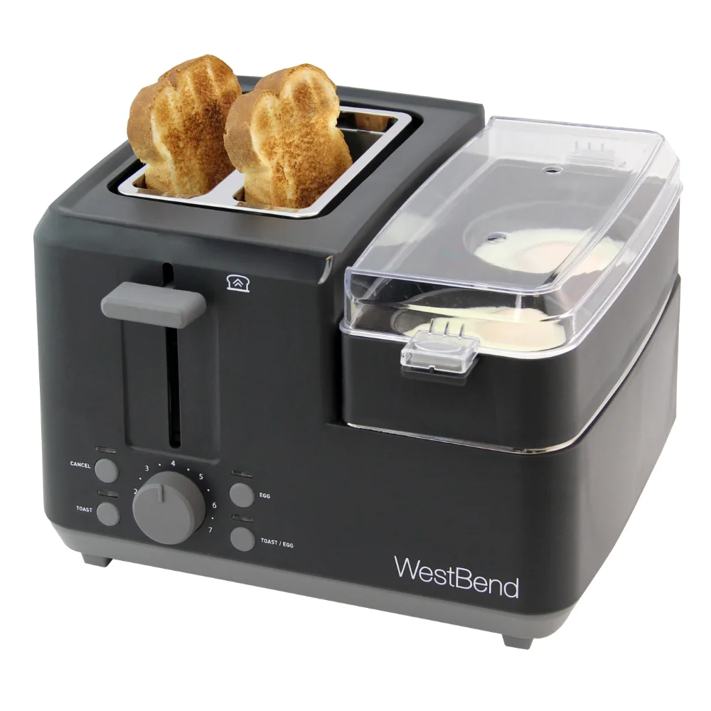 

West Bend 2-Slice Breakfast Station Egg & Muffin Toaster Breakfast Machine Bread Maker Toaster Oven Cooking Appliances