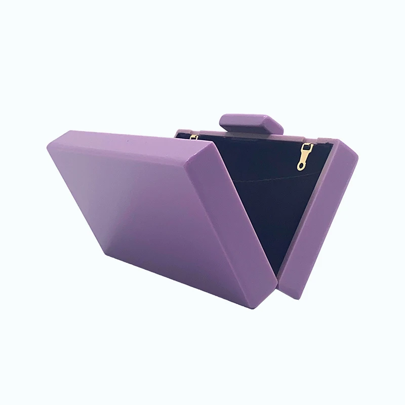 Women's Bag 2022 Trend Acrylic Luxury Evening Clutch Purse Crossbody Elegant Wedding Fancy Genuine Brand Handbags Purple Wallet images - 6