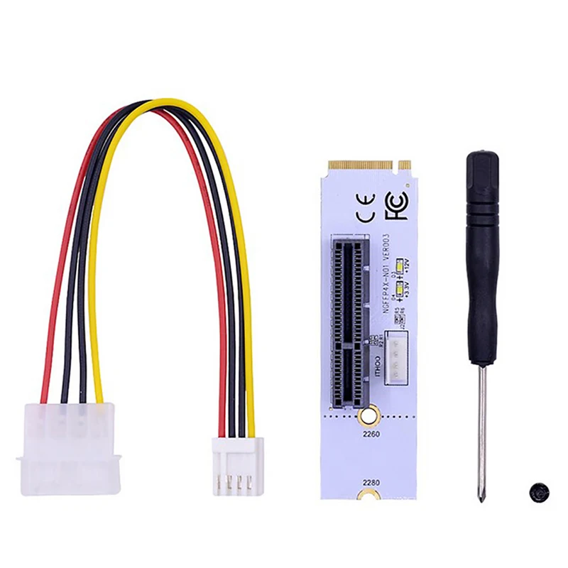 

Переходник NGFF M.2 на PCI-E 4X, карта M2 Key M на PCIe X4, адаптер со светодиодным индикатором напряжения