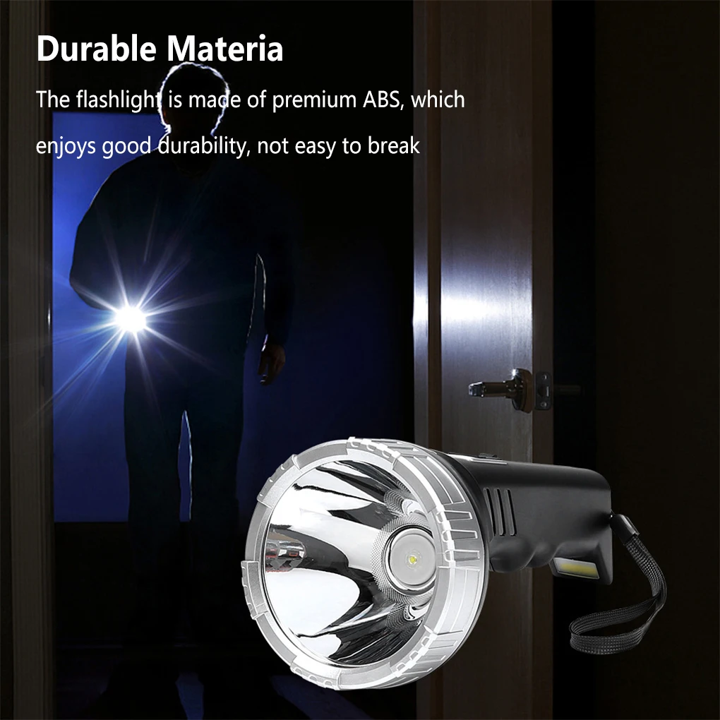 

USB COB Flashlight Rotating Light with Rope Torch for Outdoor Emergency