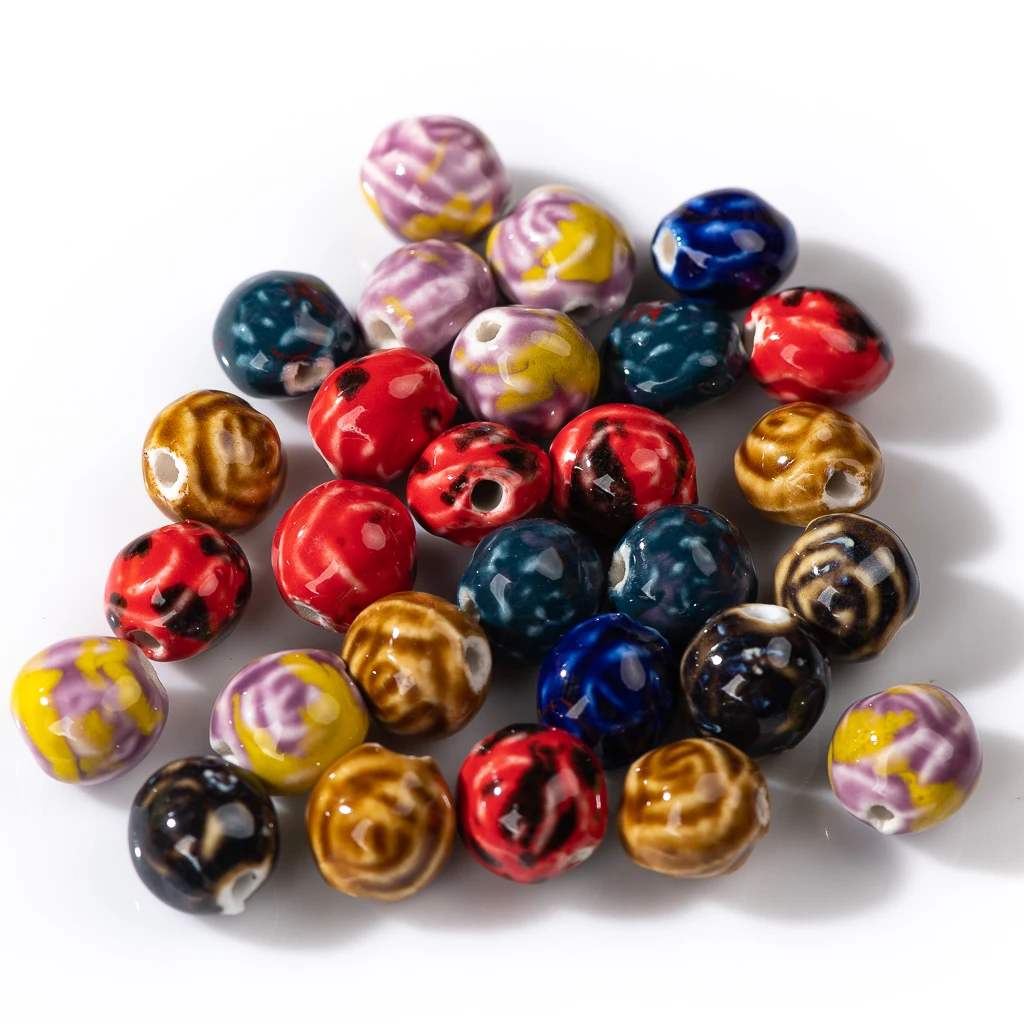 

Маленькие разноцветные керамические бусы в форме розы, винтажные фарфоровые ювелирные ожерелья, аксессуары, оптовая продажа Z041