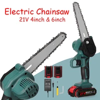 21v power tools 46inch mini electric pruning saw wood spliting chainsaw one handed woodworking tool rechargeable chain saw