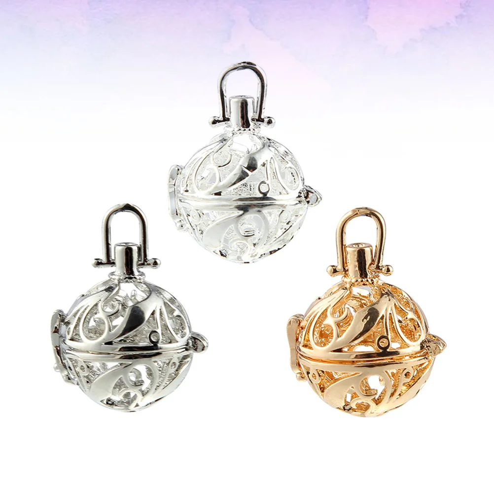 

6 Pcs Diffusers Essential Oils Hanging Pendant Necklace Ball Hollow-Out DIY Jewelry Geometric