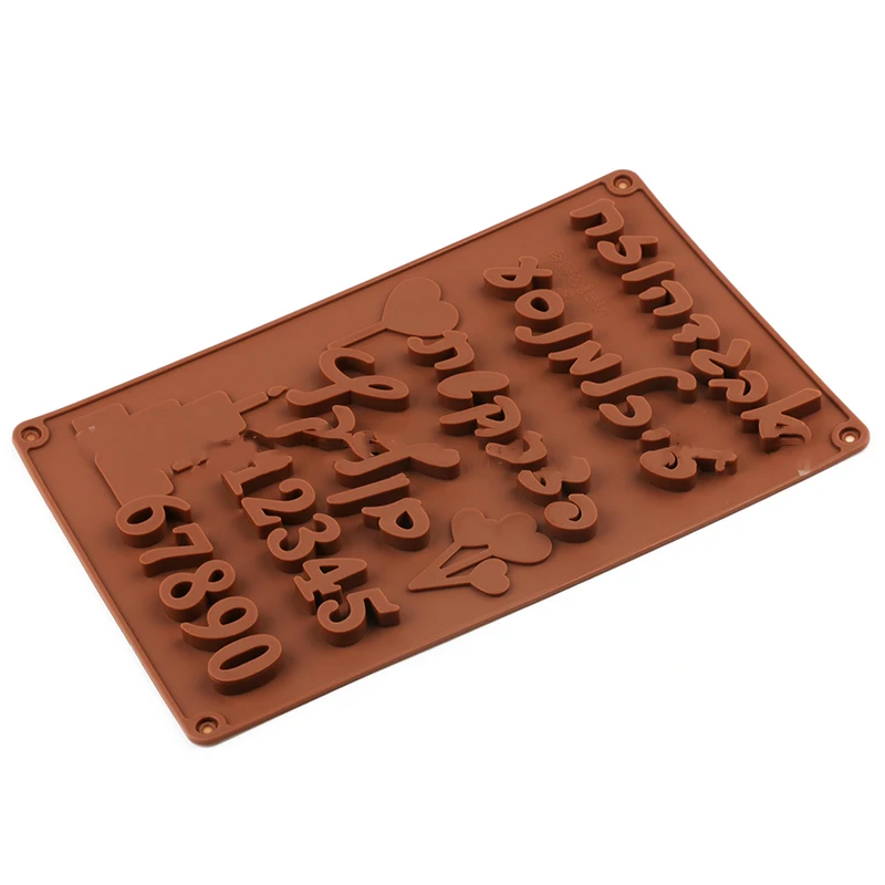 

3D буквы иврита, арабские цифры, силиконовая форма для шоколада «сделай сам», форма для выпечки торта, формы для выпечки, инструменты для украшения, 1 шт.