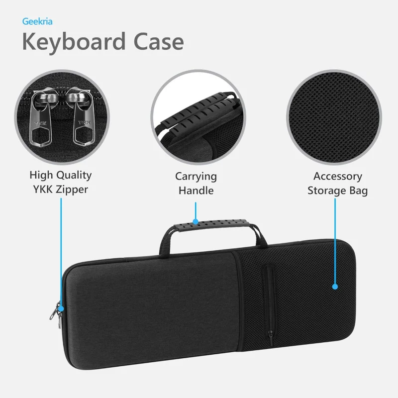 Фото Жесткий чехол для клавиатуры Geekria, совместимый с Keychron K10 HE Redragon K668 Aula F108 PRO, сумка для переноски клавиатуры на 104 клавиши №2