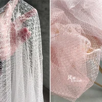 mesh tulle fabric polygon hollow pink diy patchwork decor coat various skirt gown dress clothes desinger fabric