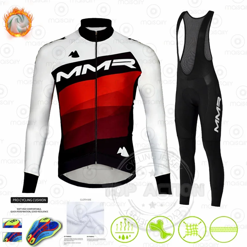 2022 MMR New Men's Outdoor Cycling Wear Winter Warm Fleece Cycling Wear Set MTB Ropa Ciclismo Winter Warm Cycling Wear