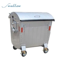 1100l outdoor galvanized steel trash container
