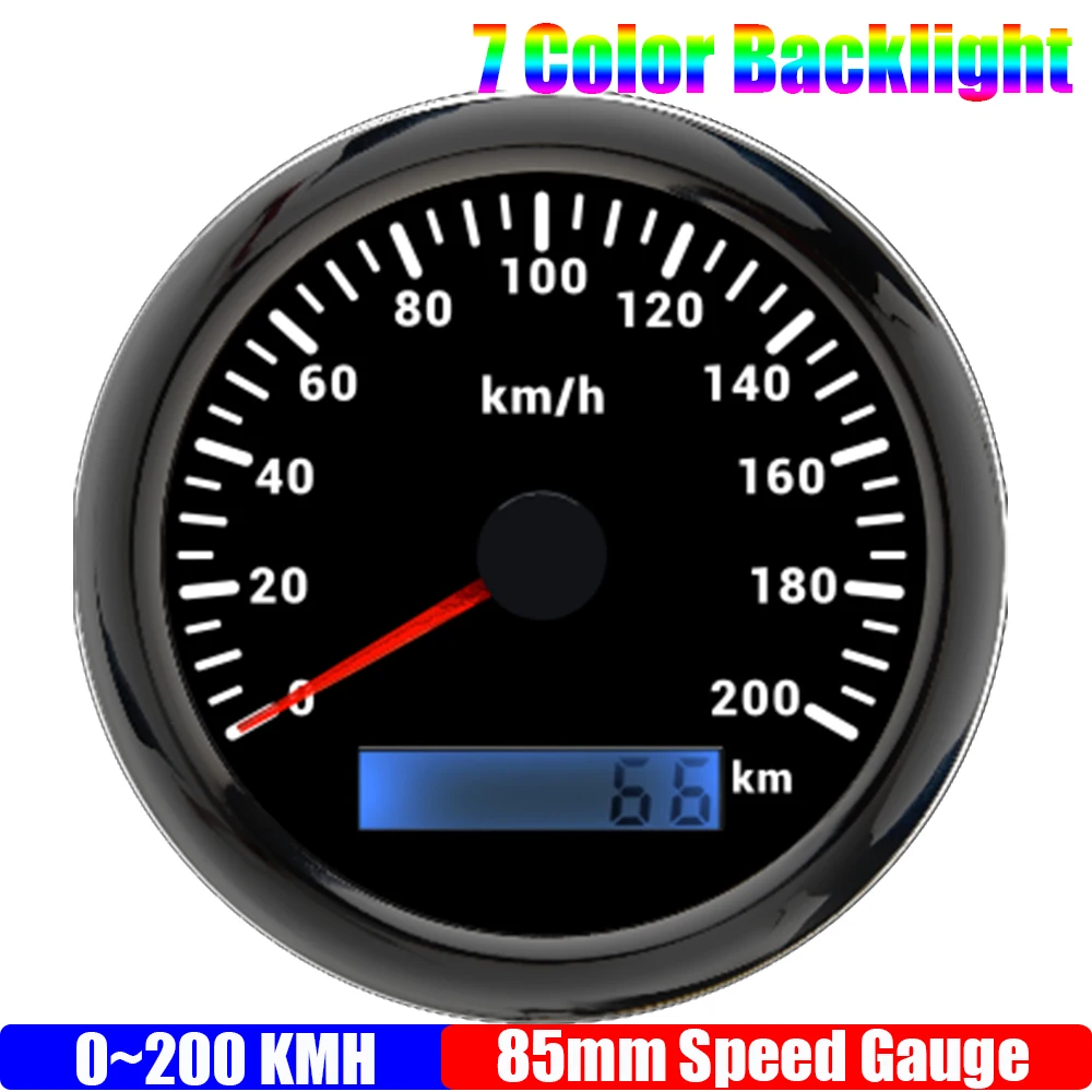 

Индивидуальный аналоговый импульсный спидометр 85 мм с 7-цветной подсветкой, водонепроницаемый измеритель скорости, импульсный сигнал для автомобиля, лодки, морской пехоты 9-32 В