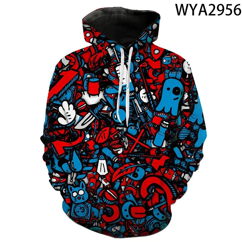 

Men Hoodie 2020 Hoodie Baru Grafiti 3D Dicetak Pria Wanita Anak-anak Streetwear Pullover Lengan Panjang Kaus Anak Laki-laki Pere