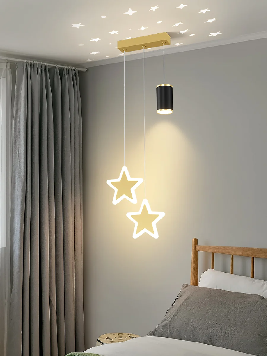 

Bedroom chandelier living room minimalist creative design pentagram room bedside small chandelier