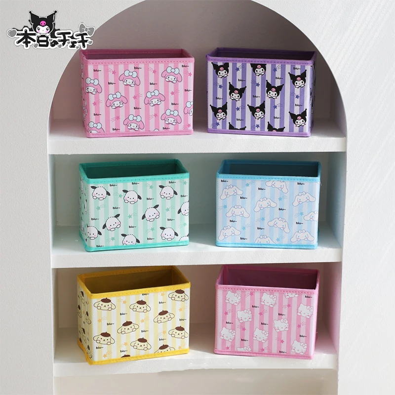 

Cute Sanrio Kuromi Storage Box Pochacco Kawaii Anime Dormitory Cosmetics Household Sundries Snack Tidy Up Toys for Girls Gifts