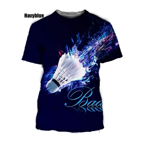 2022, крутые модные рубашки с круглым вырезом, модная новая спортивная футболка для бадминтона с 3d принтом