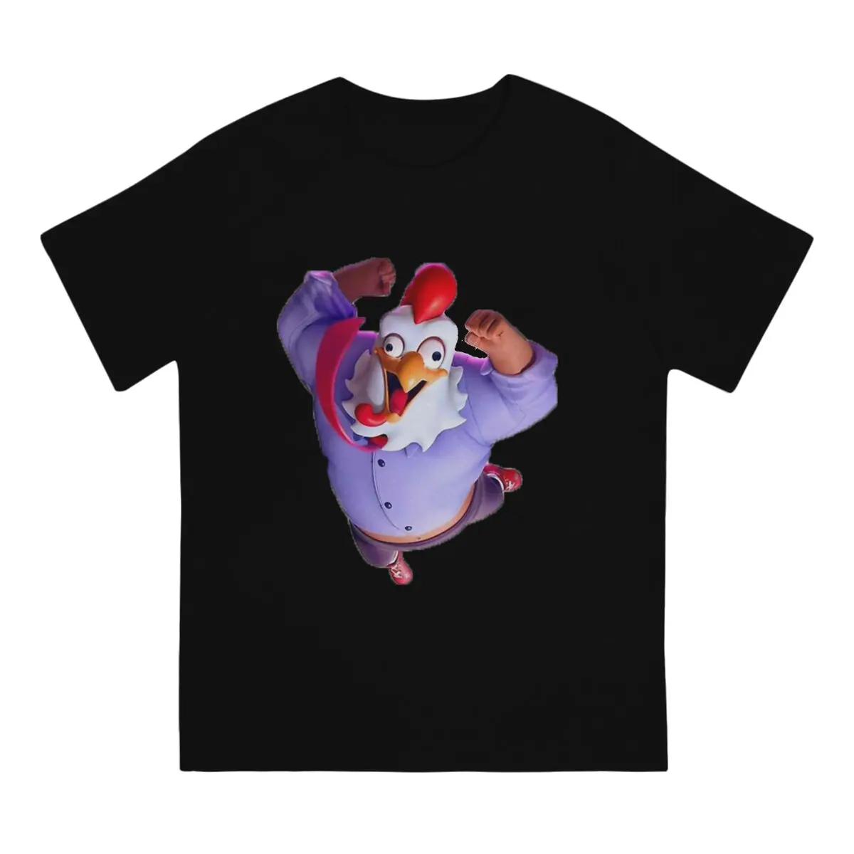 

Chicken T-Shirt Men Rumbleverse Novelty 100% Cotton Tees Round Neck Short Sleeve T Shirt Graphic Clothing