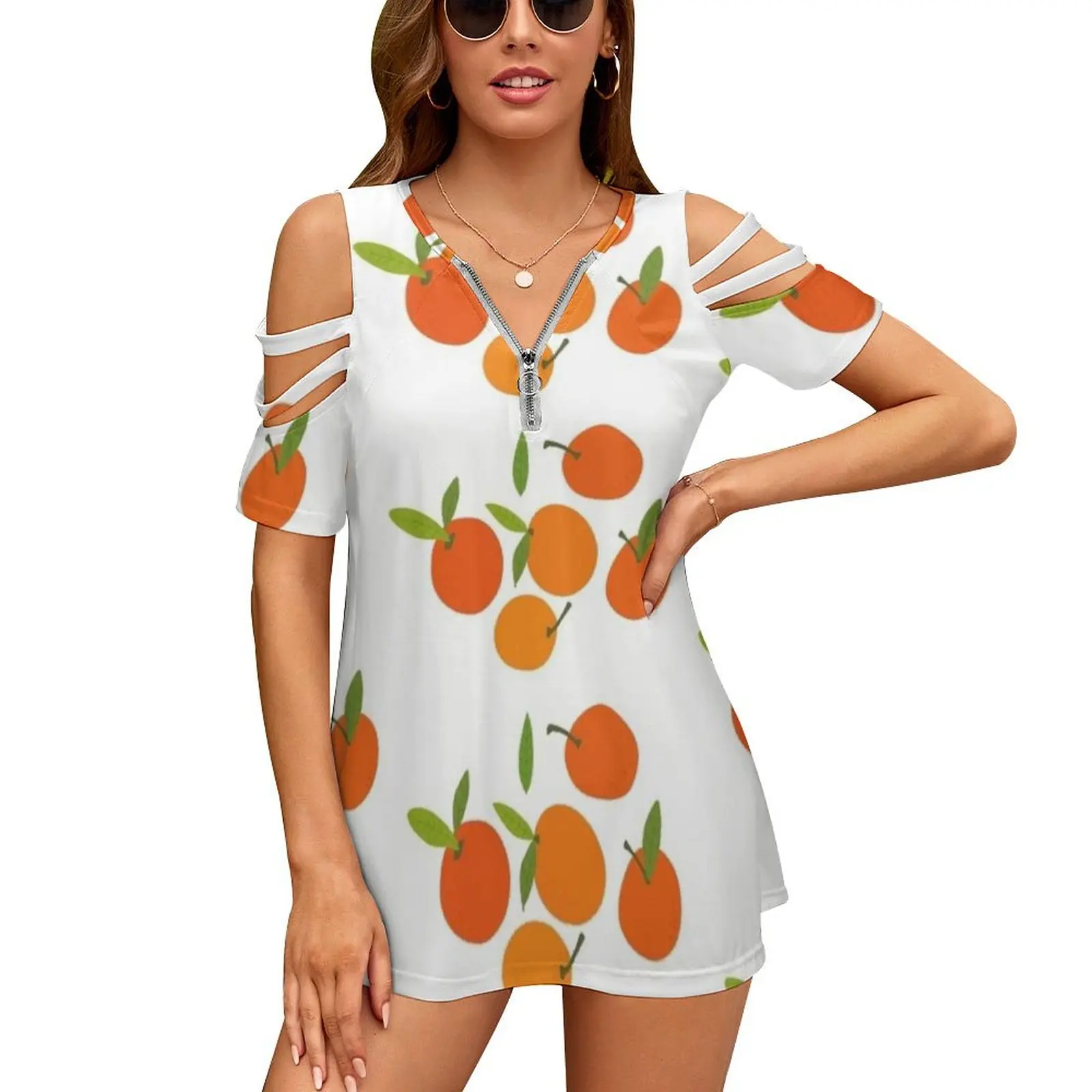 Clementines новая мода топ на молнии с открытыми плечами женская рубашка короткими