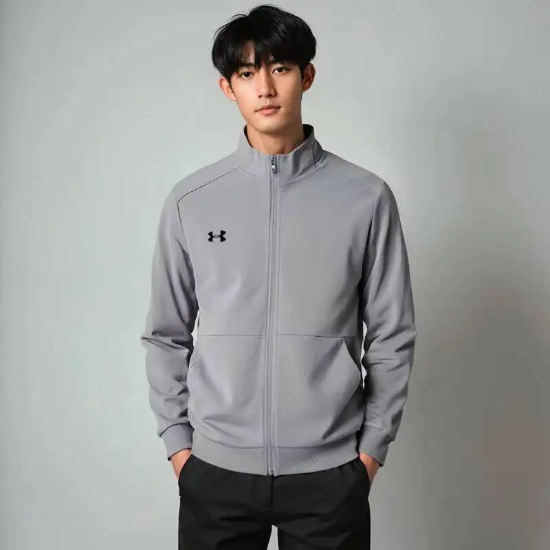 Фото Мужская трикотажная куртка Under Armour 2026 года, новая коллекция, лимитированная серия, серая, мягкая, дышащая, для активного отдыха, 23600304-014 №5