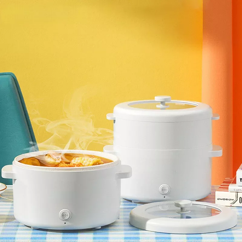 

NEW2023 in Cooking Machine Single/Double Layer Hot Pot Household 1-2 People Rice Cooker 2L Non-stick Pan for Home air fryer home