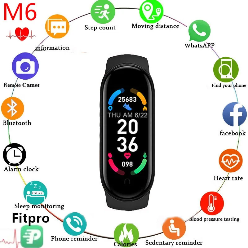 

M6 Magnetic Smart Bracelet Sports Bluetooth Electronic Bracelet Heart Rate Blood Pressure Blood Oxygen Monitoring