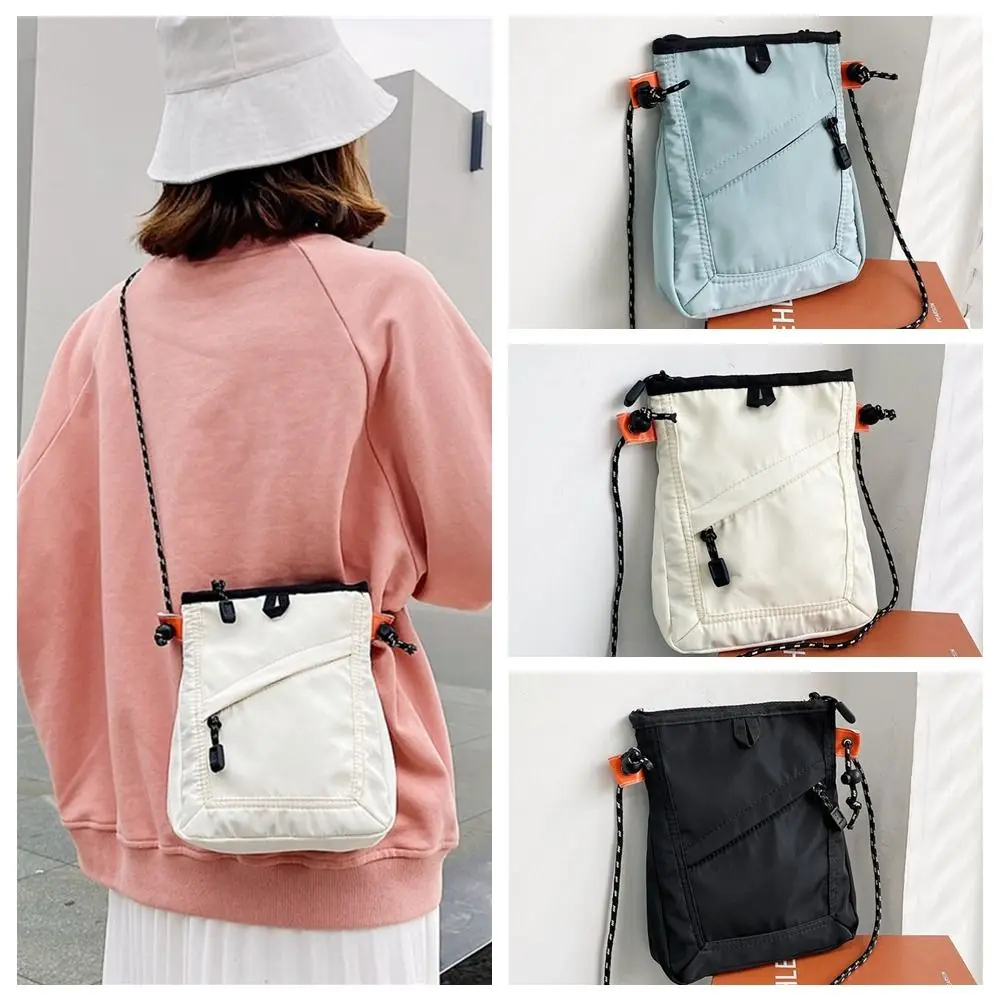 

Canvas Small Square Shoulder Bag Casual Zipper Large Capacity Crossbody Phone Bag Nylon Waterproof Travel