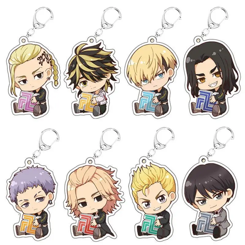 

Anime Tokyo Revengers Keychain Cosplay Decoration Manjiro Ken Takemichi Hinata Atsushi Chibi Keyring Jewelry Accessories Gifts