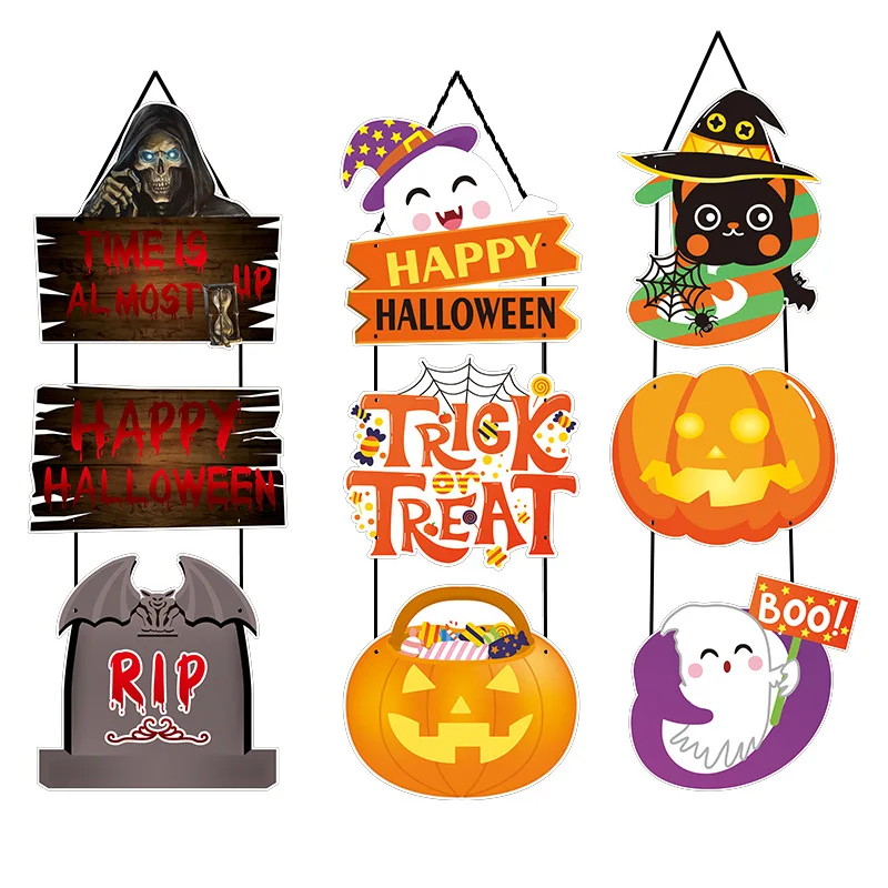 

Halloween Party Decoration Ghost Pumpkin Door Hanging Ghost Festival Scene Layout Wall Decor Pendant Props Happy Halloween Day