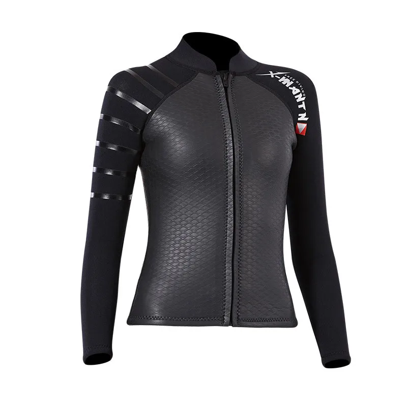 

3mm Wetsuit Jacket Mens Wetsuits Womens Long Sleeve Tops Diving Swimming Snorkeling Tops Zipper Front