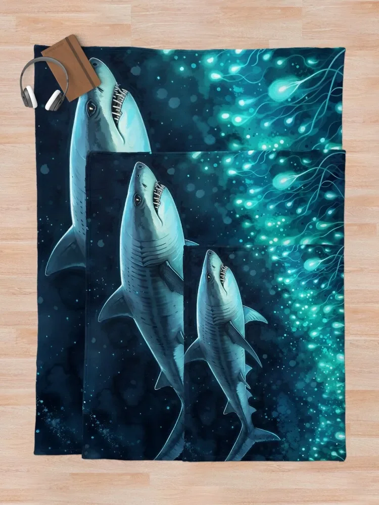 Фланелевое одеяло Megalodon Shark