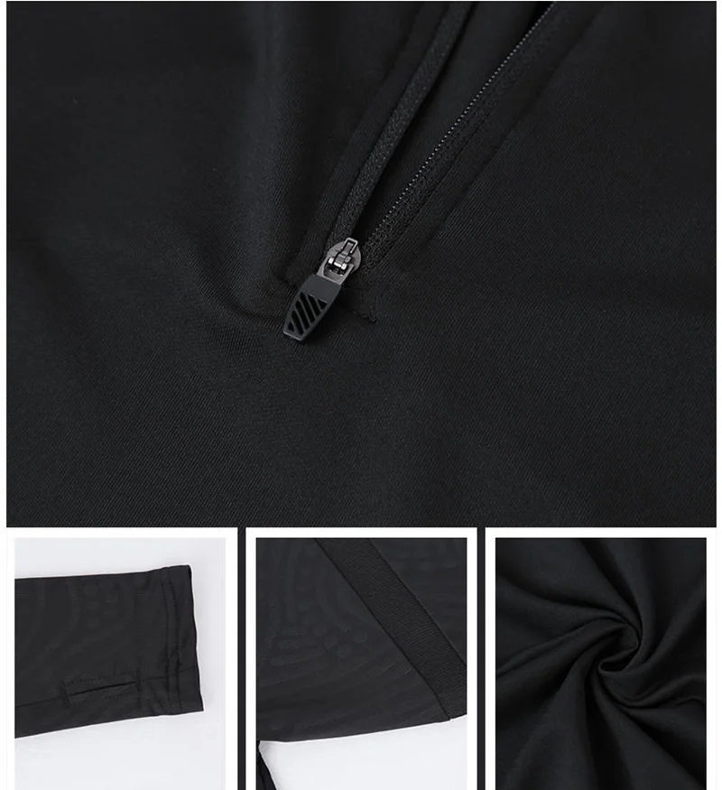 Quarter Zip Winter Training Set in Light Thin Stretch Material Long Sleeve Jacket and Sweatpants for Sports Clothes Hot Sale