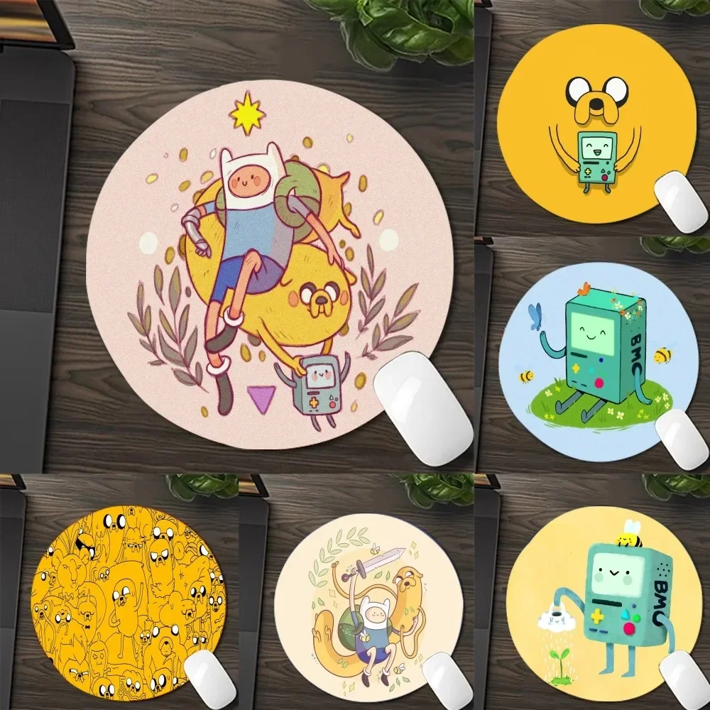 A-Adventuree T-Time Мультфильм Персонализированный Круглый Кожаный Коврик Для Мыши