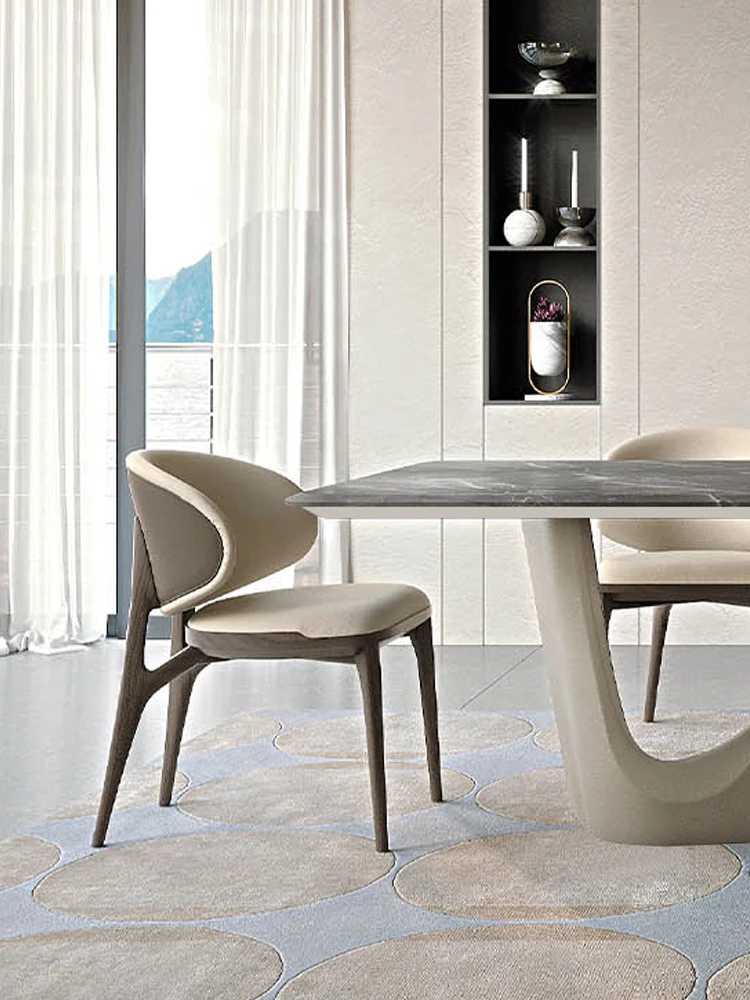 

Обеденный стул Pinnacle в стиле постмодерн из массива ясеня и натуральной кожи, итальянский дизайнерский обеденный стул в гонконгском стиле