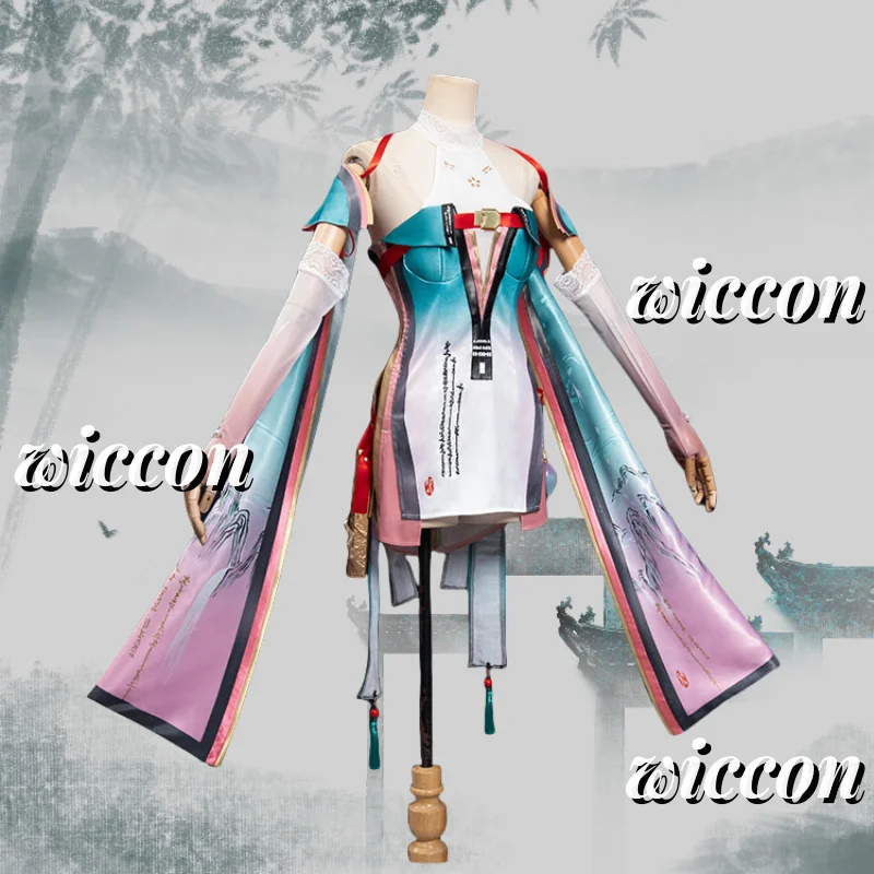 ZheZhi Косплей Игра Wuthering Waves Костюм Милая Униформа Платье Парик 80 см Женский