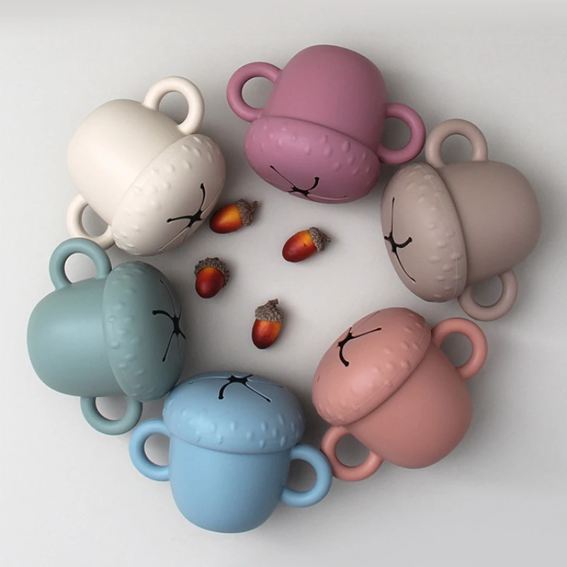 

Детские Силиконовые чашки для кормления, чашка для детского питания, Детская тренировочная чашка для питьевой воды, однотонная чашка для ко...