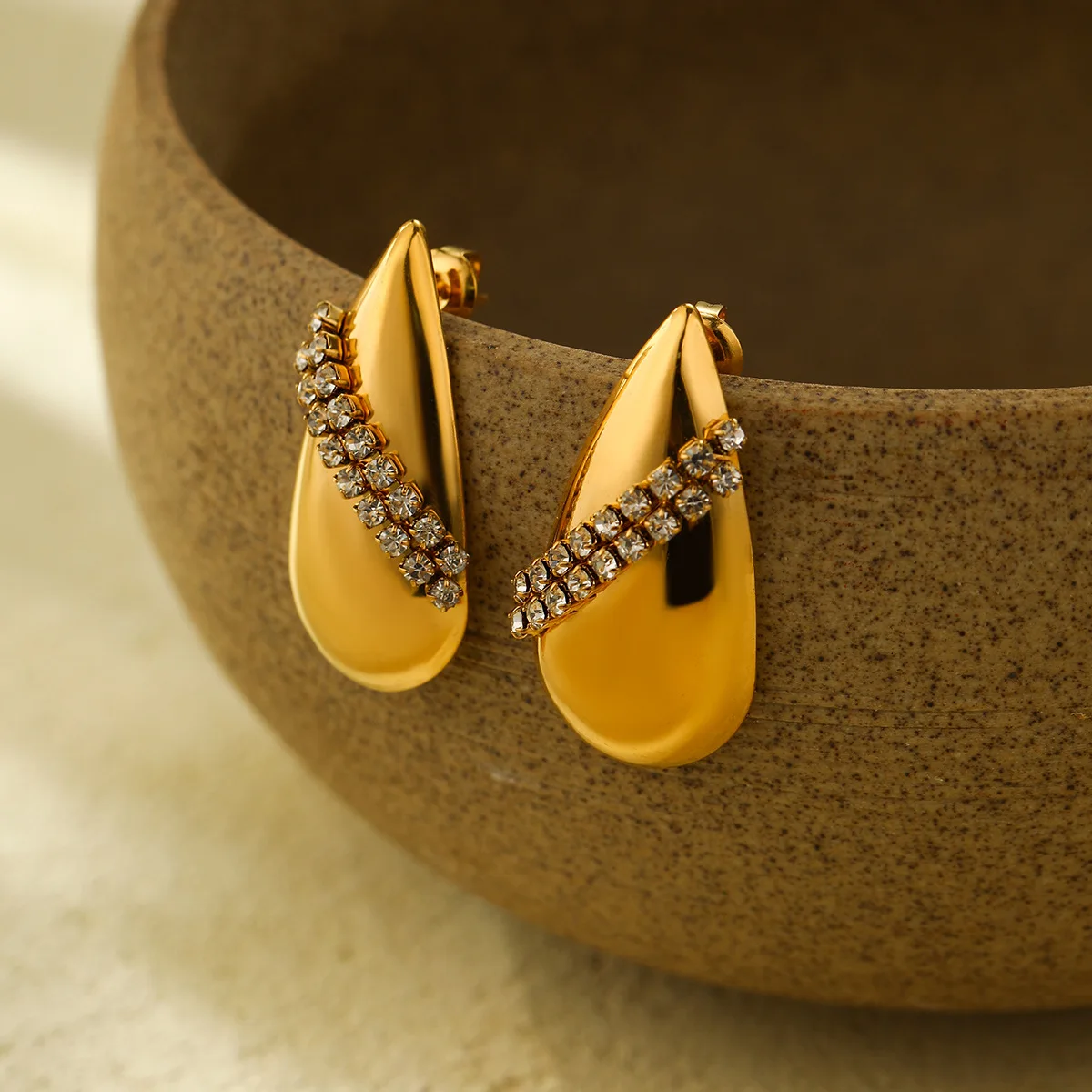 NIMAI модные серьги-гвоздики в форме капли воды массивные серьги из нержавеющей