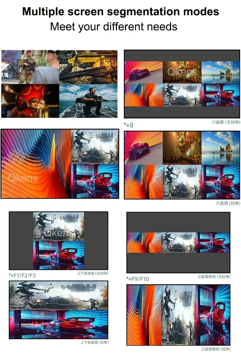 4K 6x1 HDMI Multi-viewer Четырехэкранный мультиприемник для сегментации Бесшовный