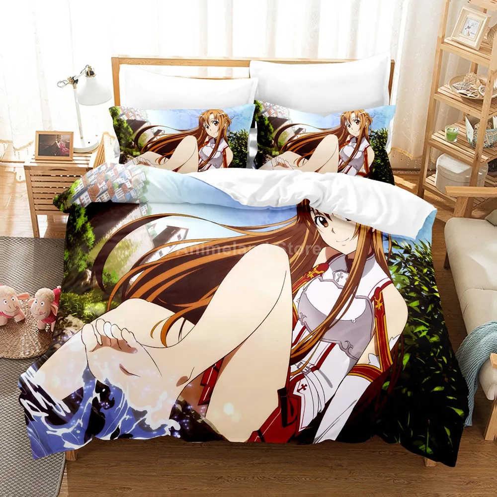 Детский комплект постельного белья Asuna, одеяло и покрывало в стиле 3d с рисунком из мультфильма «меч арт онлайн», текстильный Декор для дома Twin Single Queen King