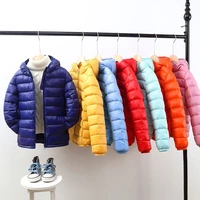 autumn winter hooded children down jackets for baby boys girls candy color long sleeve warm down coats fashion kids outerwear