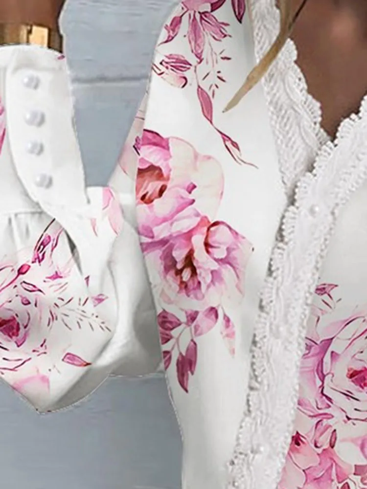 Белая Элегантная блузка для женщин 2022 Повседневный Топ с длинным рукавом рубашки