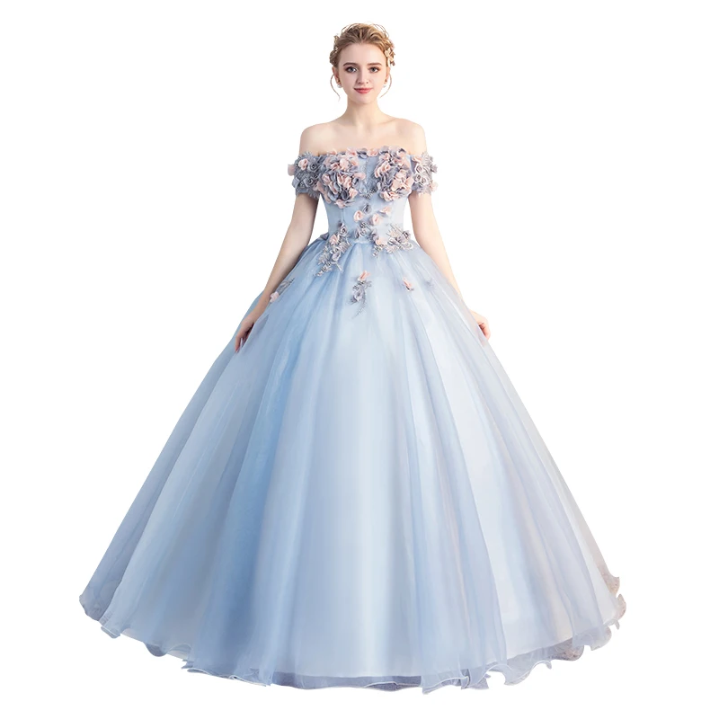 

Quinceanera Dresses Off The Shoulder Party Dress Sweet Prom Dress Floor-length Ball Gown Candy Color Plus Size