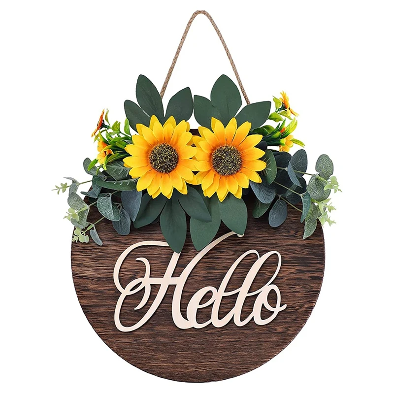 

Welcome Sign For Front Door Decor, Hello Sign Welcome Wreaths For Front Door, Rustic Home For Farmhouse Wreath Decors