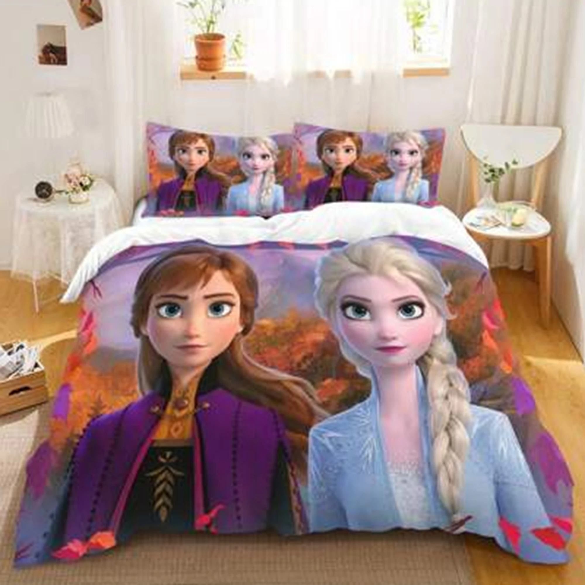 Пододеяльник Холодное сердце с героями мультфильмов полный милый детский