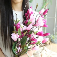magnolia branch 9 heads 76cm wedding decoration silk flowers orchid magnolia wedding artificial flowers for home decoration