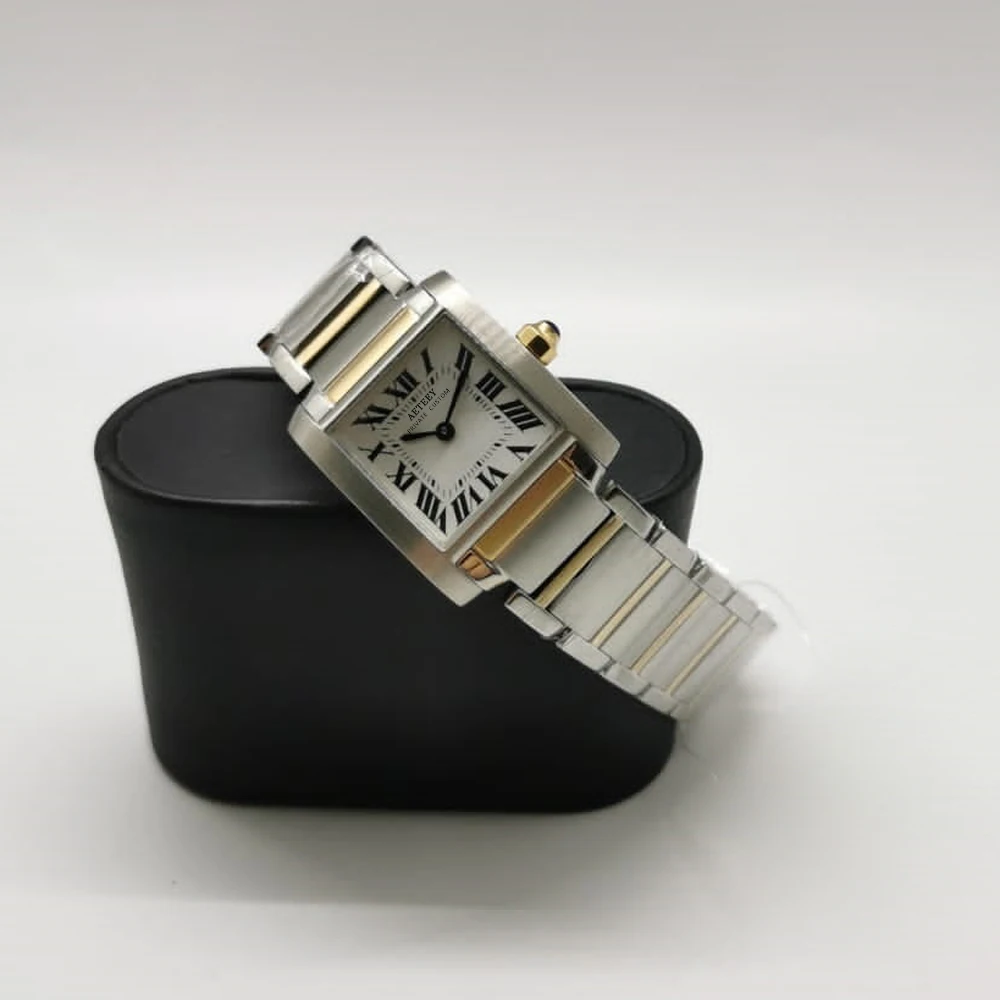 

Lady Quartz Watch Sapphire Glass Stainless Steel Two Tone Golden Silver Bracelet Case Women Female Wristwatches